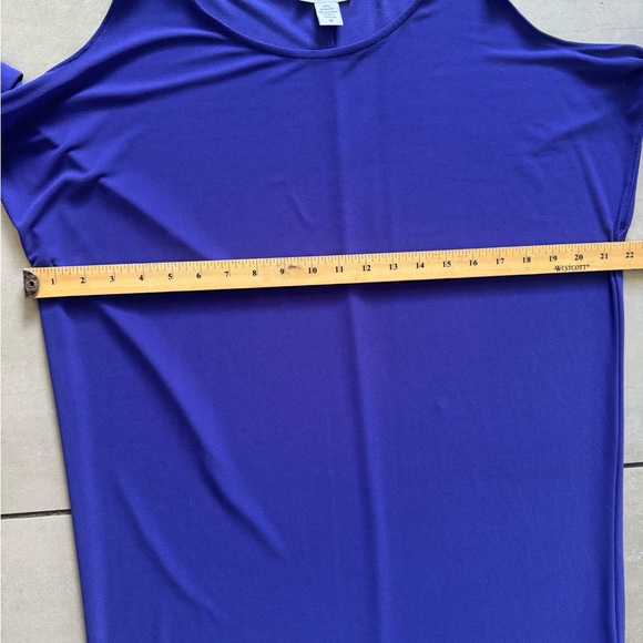 Bar III Purple Cold Shoulder Shift Dress with Tie Sleeves - Size M - Picture 8 of 8